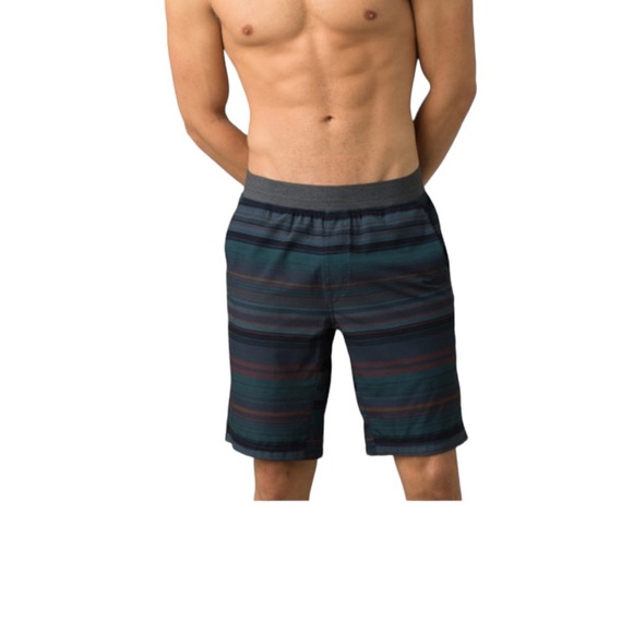 Men's PrAna XXL 2XL Swim Shorts Ground Speed Hybrid Striped Elastic Waist - Picture 5 of 11